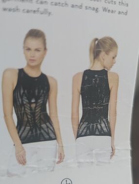 NWT ALO Yoga Navy Sheer Patterned Tank Top - SIze M